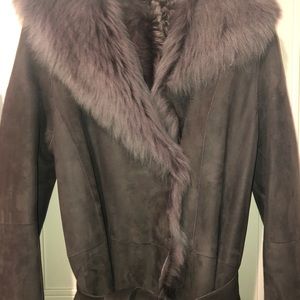 GOES Brand - Neiman Marcus tags stunning gray shearling  coat - medium